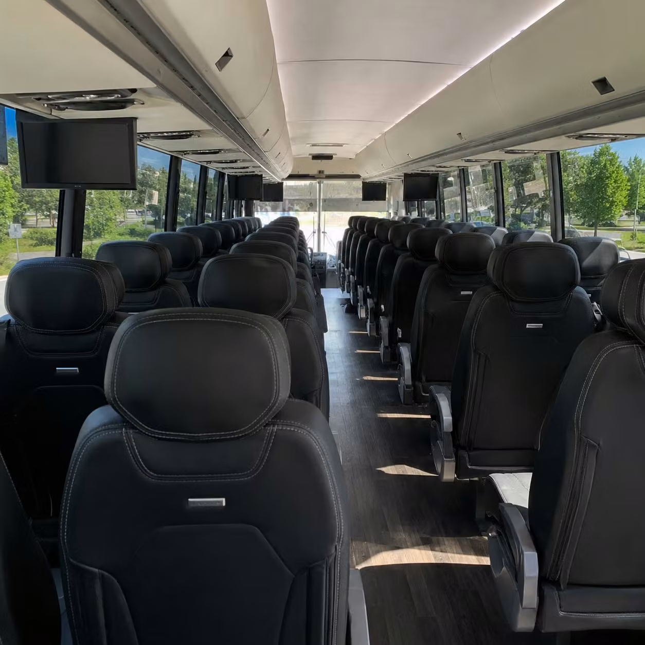 56 passenger charter bus interior